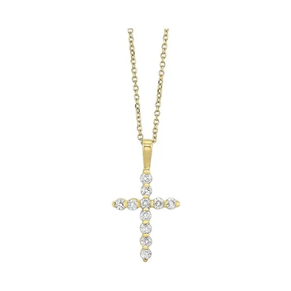 Lady's Yellow 14K  Cross Necklace With 0.50Tw Diamonds Texas Gold Connection greenville, TX