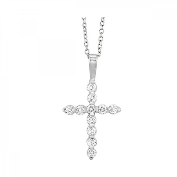Lady's White 14K  Cross Necklace With 0.50Tw Diamonds Texas Gold Connection greenville, TX