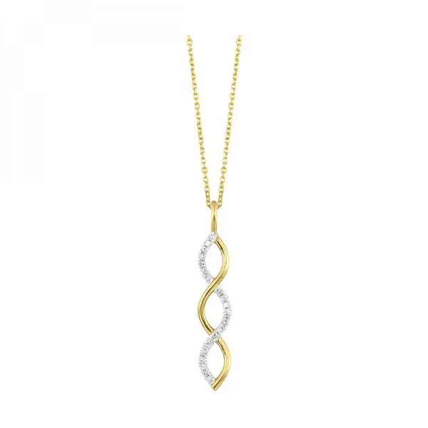 10K Yellow Gold Twisted Diamond Necklace Texas Gold Connection greenville, TX
