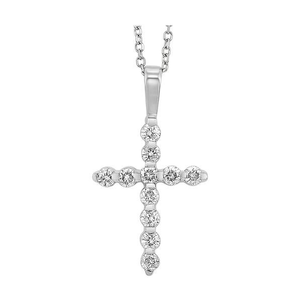 Lady's White 14K Cross Necklace With 0.33Twt Diamonds Texas Gold Connection greenville, TX