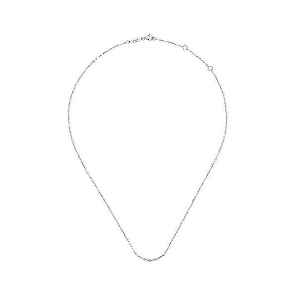 14K White Gold Diamond Curved Bar Necklace Image 2 Texas Gold Connection greenville, TX