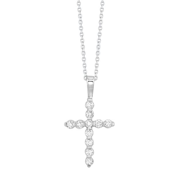 14K White Gold 1/10 ct. tw. Diamond Cross Pendant Texas Gold Connection greenville, TX