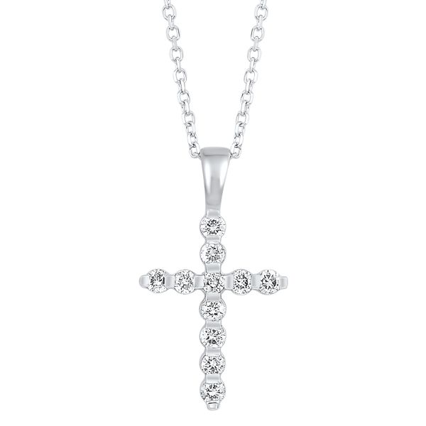 14K White Gold 1/4 ct. tw. Diamond Cross Pendant Texas Gold Connection greenville, TX