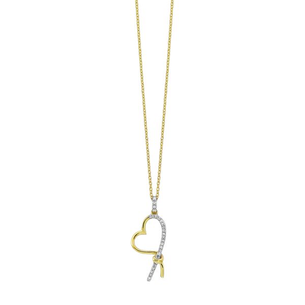 10K Yellow Gold 1/20 ct. tw. Diamond Heart Knot Pendant Texas Gold Connection greenville, TX