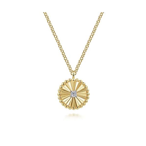 Diamond Cut - 14K White-Yellow Gold Bujukan Diamond Cut Pendant Necklace Image 2 Texas Gold Connection greenville, TX