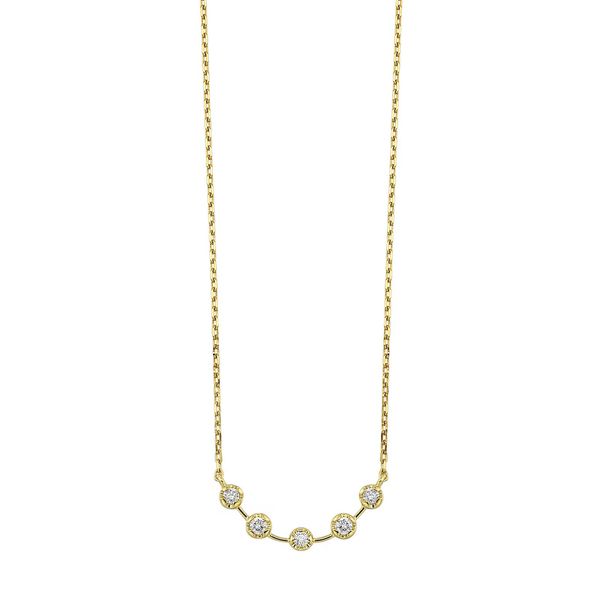 14K Yellow Gold 1/4 ctw Diamond Smiley Bezel Necklace Texas Gold Connection greenville, TX