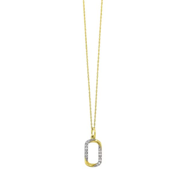 10K Yellow Gold 1/10 ctw Diamond Twist Paperclip Link Pendant Texas Gold Connection greenville, TX