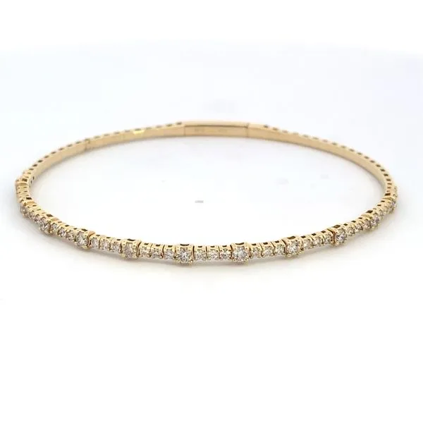 14K Yellow Gold Bangle Bracelet With Diamonds Texas Gold Connection Greenville, TX