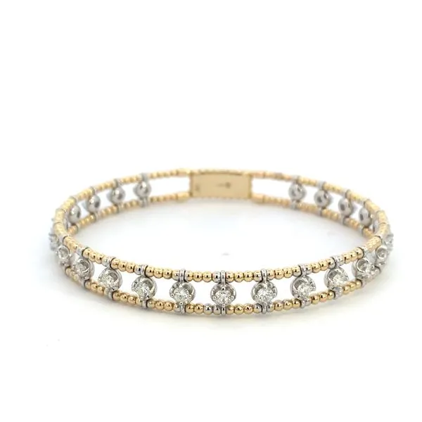 14K Yellow / White Gold Diamond Bangle Bracelet Texas Gold Connection Greenville, TX
