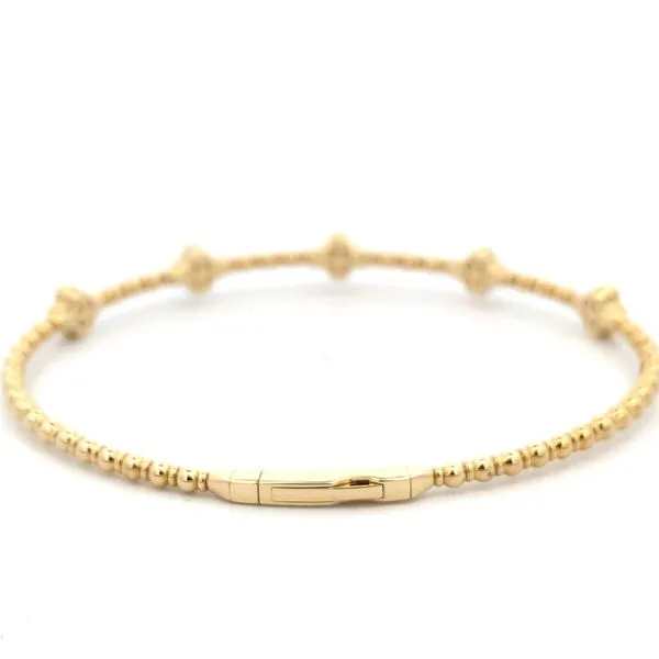 14K Yellow Gold Bangle Bracelet With Diamonds Image 2 Texas Gold Connection Greenville, TX