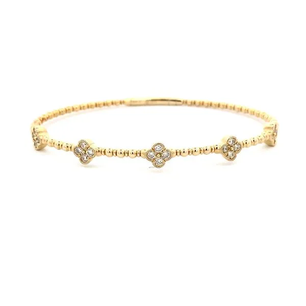 14K Yellow Gold Bangle Bracelet With Diamonds Texas Gold Connection Greenville, TX