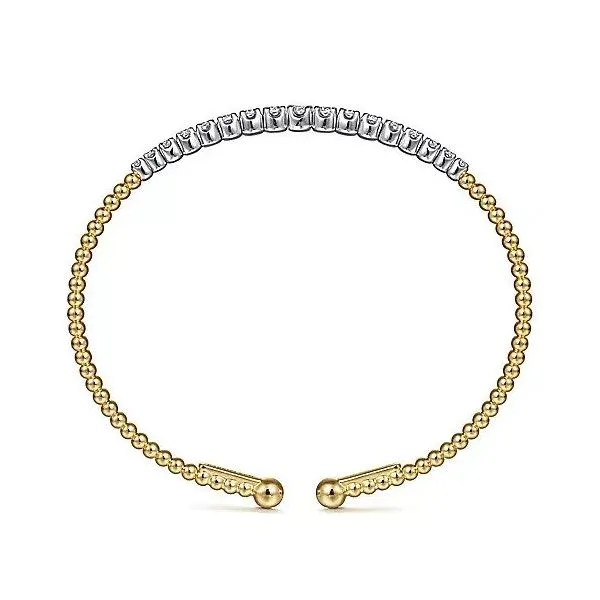 14K White and Yellow Gold Diamond Bujukan Bangle Image 3 Texas Gold Connection Greenville, TX