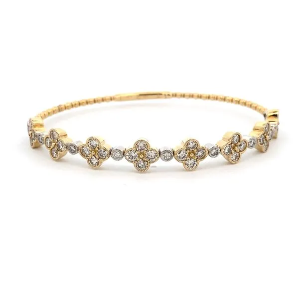 14K Yellow / White Gold Diamond Bangle Bracelet Texas Gold Connection Greenville, TX
