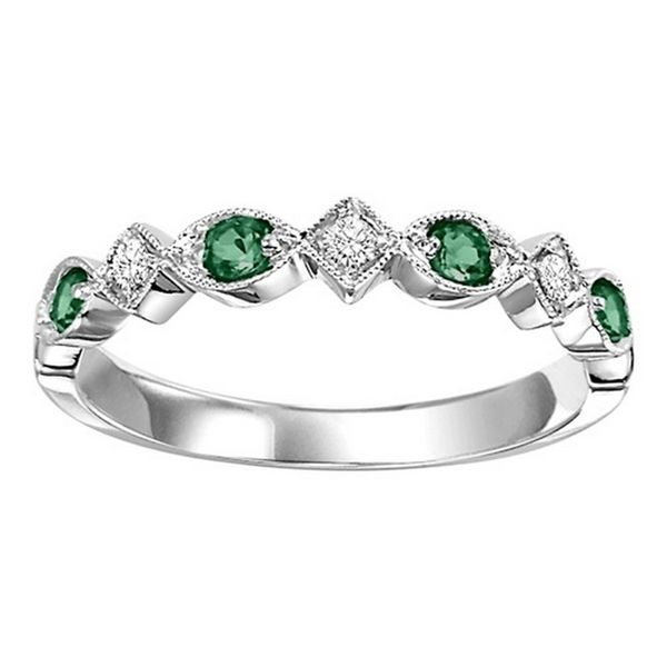 Ladies 14K White Gold Emerald Mixable Ring Texas Gold Connection Greenville, TX
