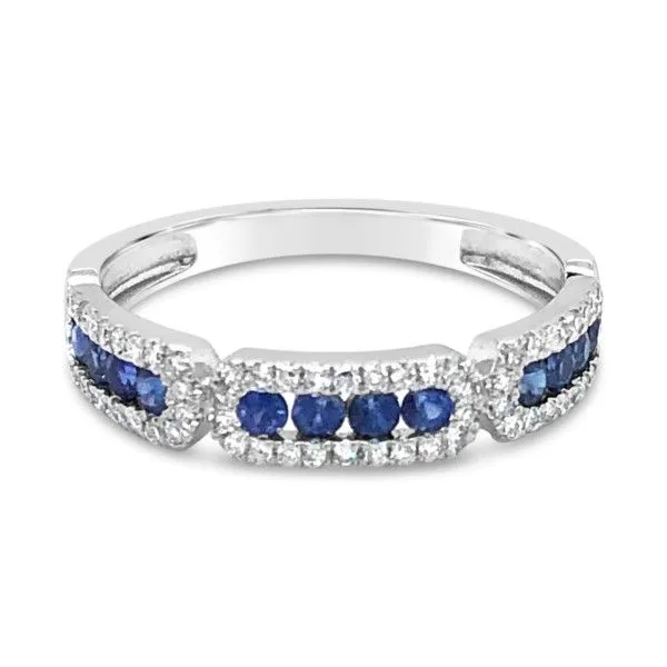 14K White Gold Sapphire and Diamond Stackable Ring Texas Gold Connection Greenville, TX