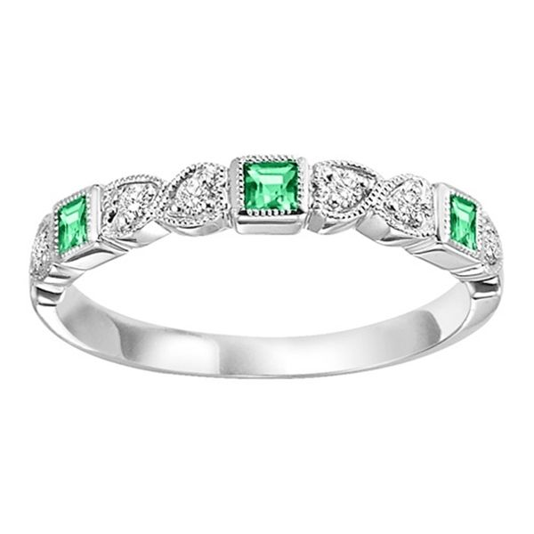 Gems One 14K White Gold Stackable Bezel Emerald Band (1/12 Ct. Tw.) Texas Gold Connection Greenville, TX