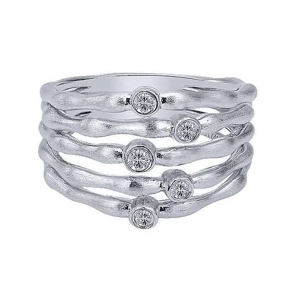 925 Sterling Silver Wide Band Multi Row White Sapphire Ring Texas Gold Connection Greenville, TX