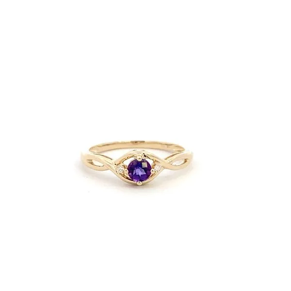 Lady's Yellow 14K Fashion Ring Size 7 one 0.20ct Round Amethyst Texas Gold Connection Greenville, TX