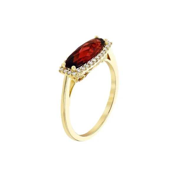 14K Yellow Gold Garnet & Diamond Ring Texas Gold Connection Greenville, TX