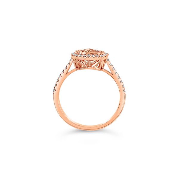 14K Rose Gold Morganite and Diamond Engagement Ring Image 3 Texas Gold Connection Greenville, TX