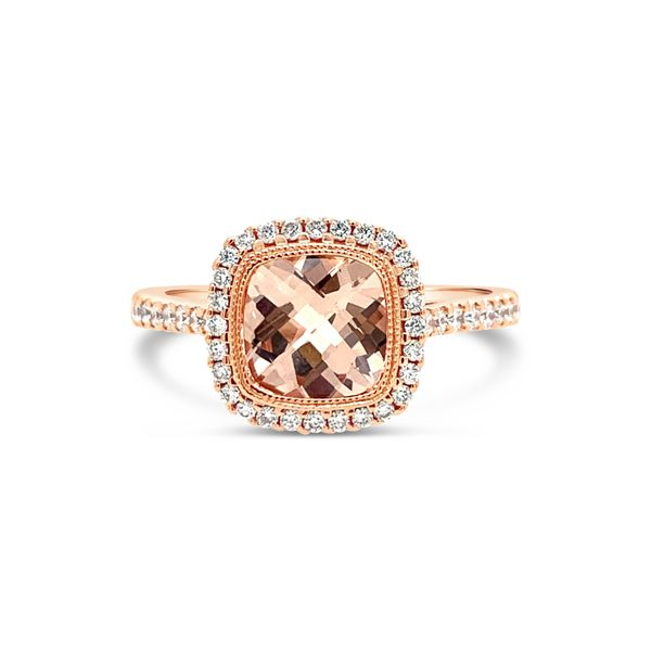 14K Rose Gold Morganite and Diamond Engagement Ring Texas Gold Connection Greenville, TX