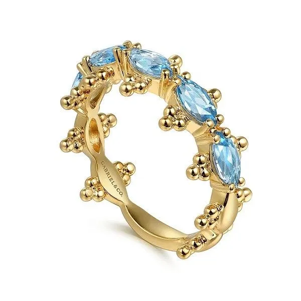 14K Yellow Gold Bujukan Blue Topaz Fashion Ring Image 5 Texas Gold Connection Greenville, TX