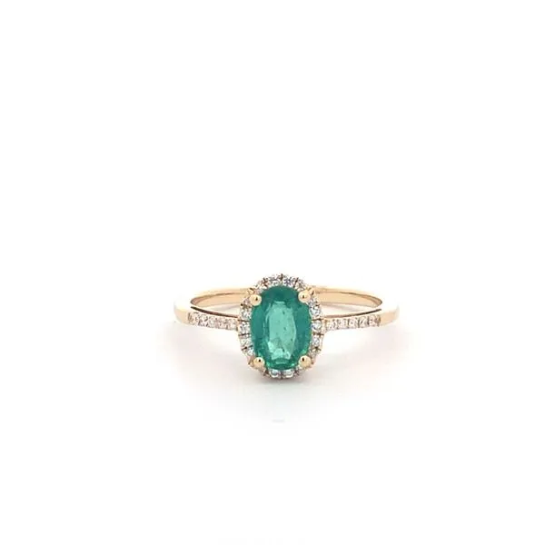 14K Yellow Gold Contemporary Emerald and Diamond Fashion Ring Texas Gold Connection Greenville, TX