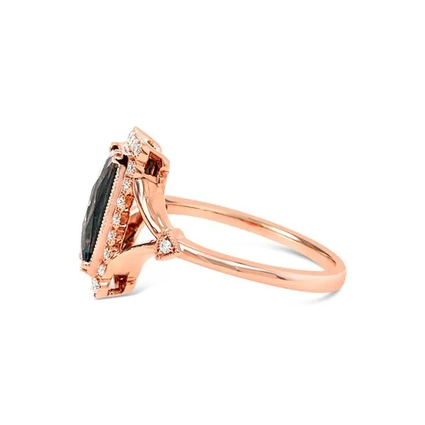 14K Rose Gold Blue Topaz Engagement Ring Image 2 Texas Gold Connection Greenville, TX
