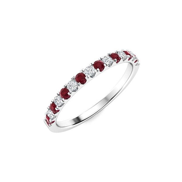 14K White Gold Size 7 Stackable 0.40Ct Ruby and 0.13Ct Diamond Band Texas Gold Connection greenville, TX