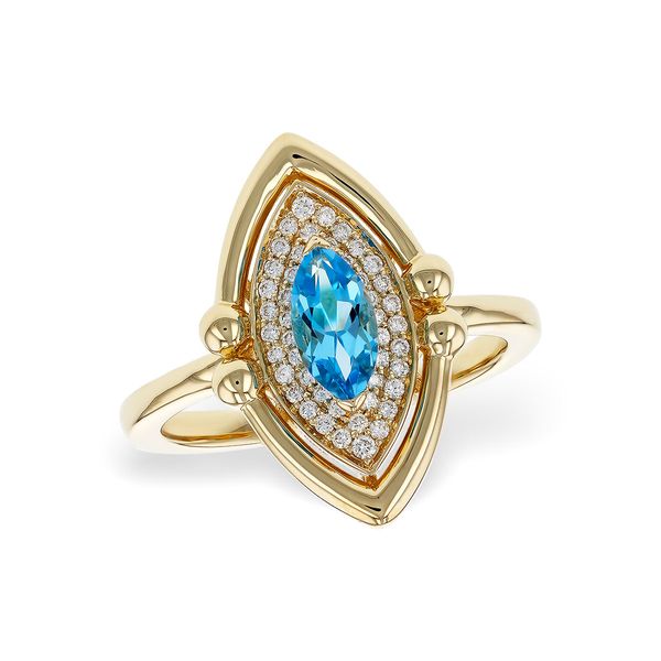 Ladies 14K Yellow Gold Ring with 0.54T Blue Topaz and .70Tw Diamonds Texas Gold Connection greenville, TX