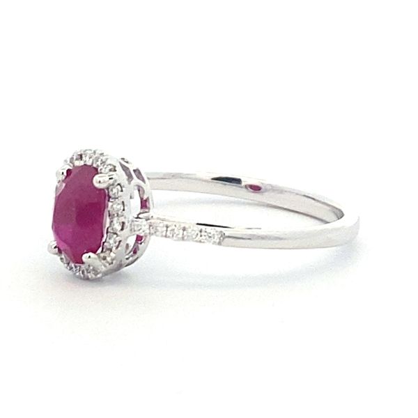 14K White Gold Ruby and Diamond Ring Image 2 Texas Gold Connection greenville, TX