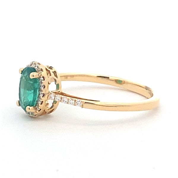 14K Yellow Gold Contemporary Emerald and Diamond Fashion Ring Image 2 Texas Gold Connection greenville, TX