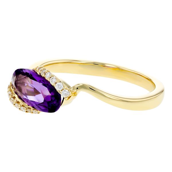 14K Yellow Gold Ring With 1.07Ct Amethyst and 0.06Ct Diamonds Image 2 Texas Gold Connection greenville, TX