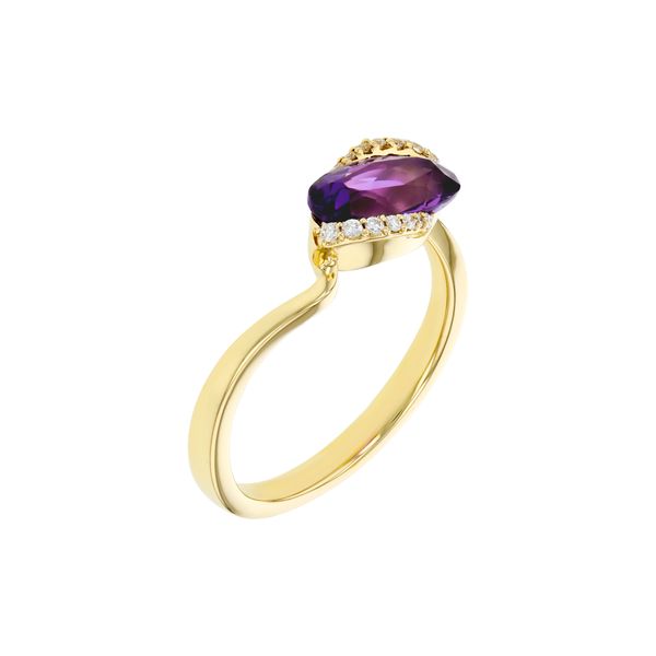 14K Yellow Gold Ring With 1.07Ct Amethyst and 0.06Ct Diamonds Image 3 Texas Gold Connection greenville, TX