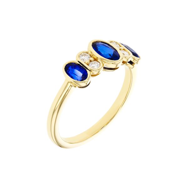14K Yellow Gold Contemporary Ring With 1.18Twt Sapphires & 0.15Twt Diamonds Image 2 Texas Gold Connection greenville, TX