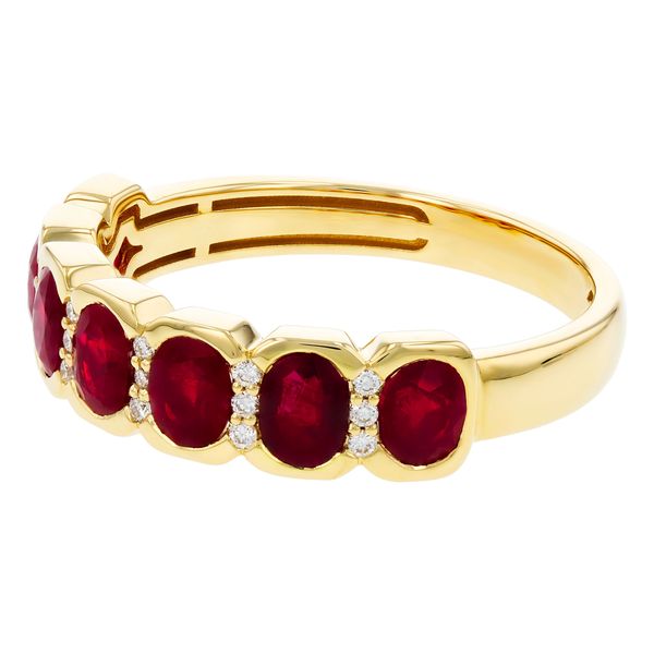 14K Yellow Gold Contemporary Ring With 1.45Twt Rubies & 0.07Twt Diamonds Image 3 Texas Gold Connection greenville, TX
