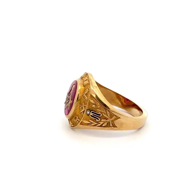 Gent's 10K Yellow Gold Masonic Fashion Ring Image 2 Texas Gold Connection Greenville, TX