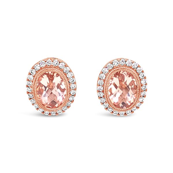 14K Rose Gold Morganite Stud Earrings Texas Gold Connection Greenville, TX