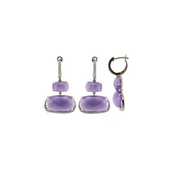 14K Rose Gold Amethyst Diamond Drop Earrings Texas Gold Connection Greenville, TX