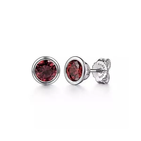 925 Sterling Silver Garnet Stud Earrings Texas Gold Connection greenville, TX