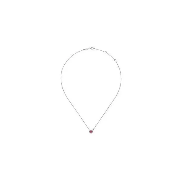 925 Sterling Silver Cluster Pink Tourmaline and Diamond Pendant Necklace Image 2 Texas Gold Connection Greenville, TX