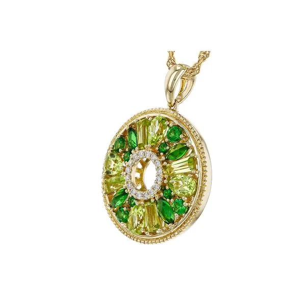 14K Yellow Gold Diamond, Peridot And Green Garnet Collar Necklace Image 2 Texas Gold Connection Greenville, TX