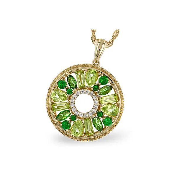 14K Yellow Gold Diamond, Peridot And Green Garnet Collar Necklace Texas Gold Connection Greenville, TX