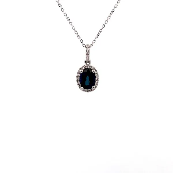 14K White Gold Sapphire and Diamond Necklace Texas Gold Connection Greenville, TX