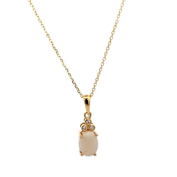 14K Yellow Gold Opal and Diamond Necklace Texas Gold Connection Greenville, TX