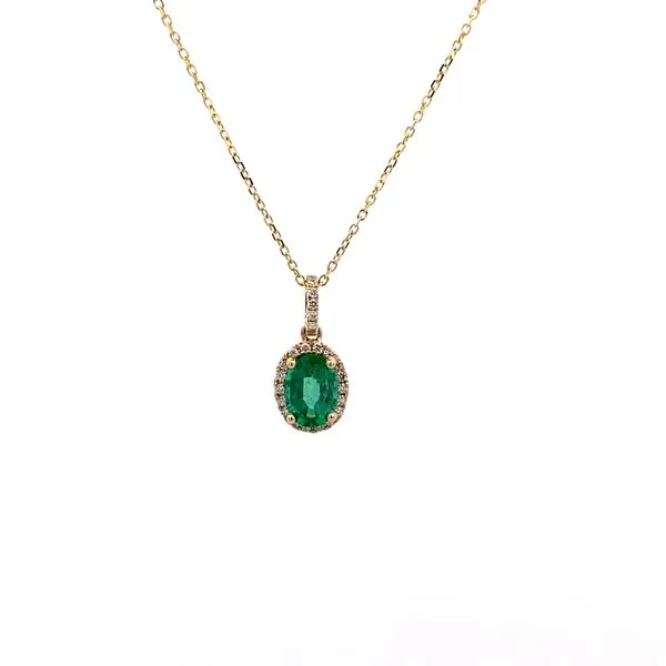 14K Yellow Gold Emerald and Diamond Necklace Texas Gold Connection Greenville, TX