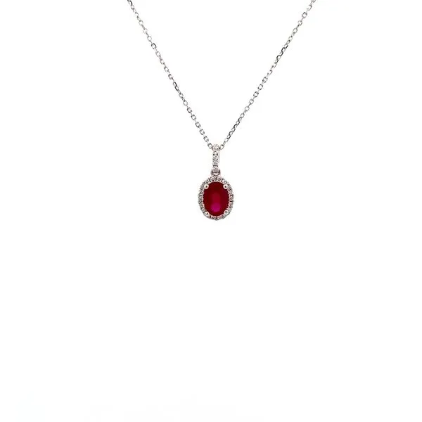 14K White Gold Ruby and Diamond Necklace Texas Gold Connection greenville, TX