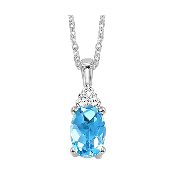 10K White Gold Blue topaz and Diamond Necklace Texas Gold Connection greenville, TX