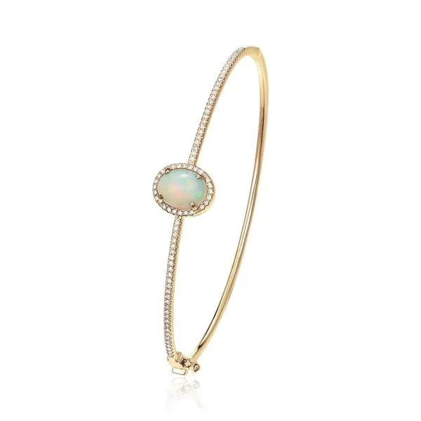 14K Yellow Gold Opal & Diamond Bracelet Texas Gold Connection Greenville, TX
