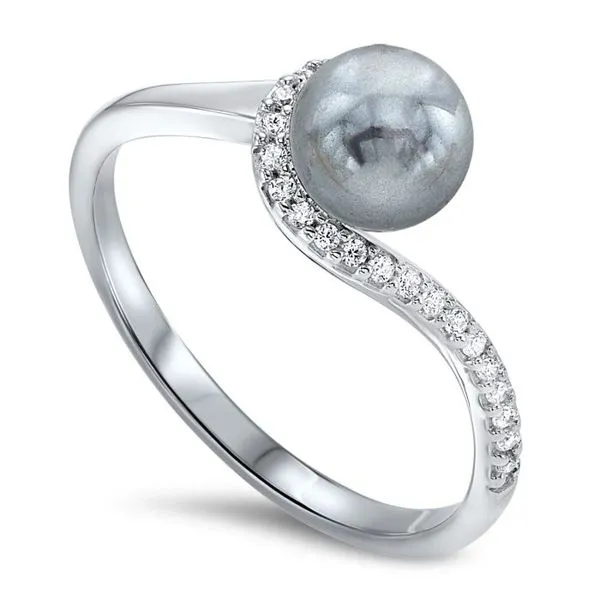 Lady's Sterling Silver Free form Black Pearl and CZ Ring Texas Gold Connection Greenville, TX